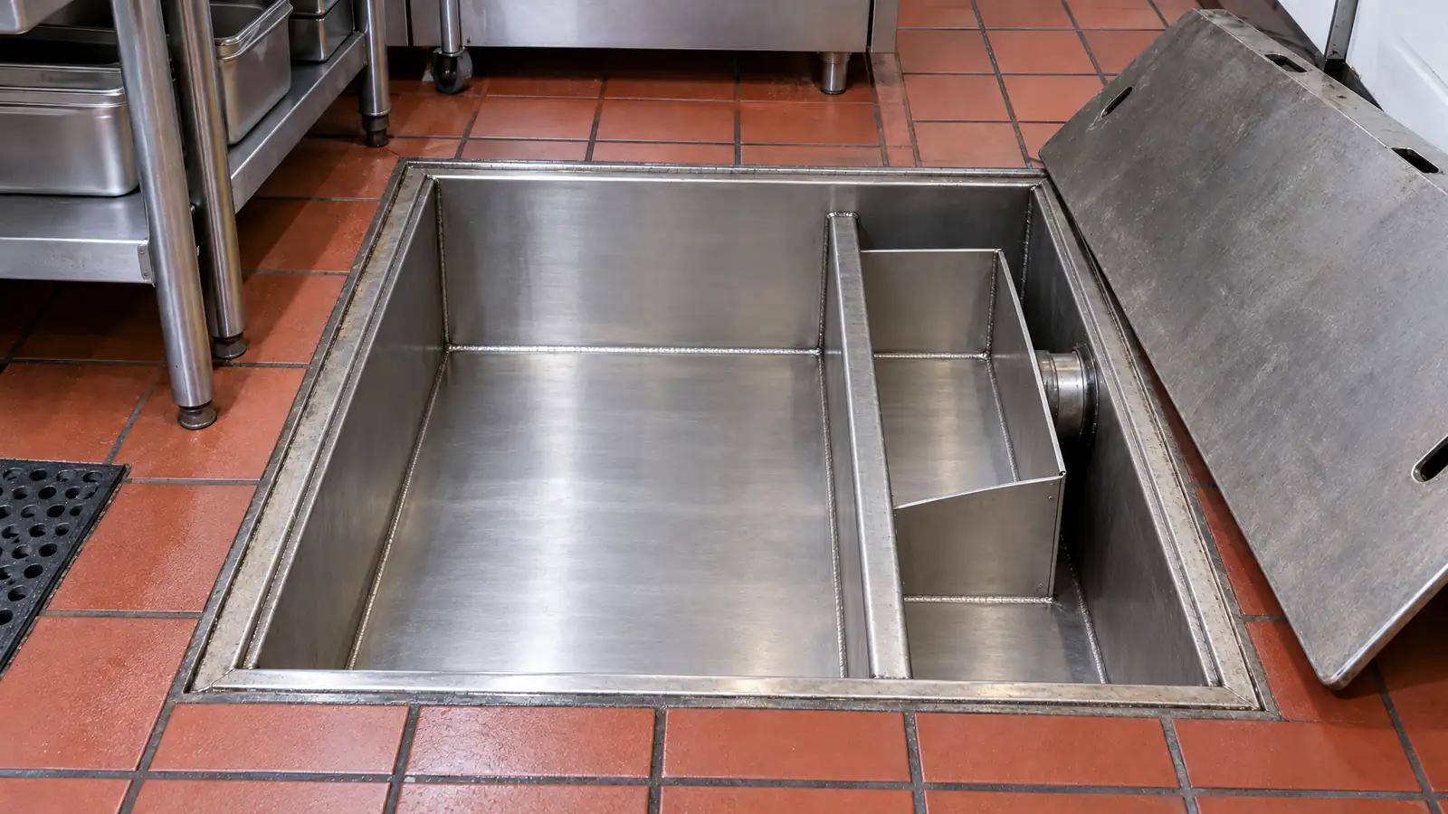 After: the same trap pumped out and clean